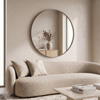 HOUSEVITAMIN RONDE WANDSPIEGEL METAAL TAUPE Ø85 CM