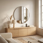 HOUSEVITAMIN RONDE WANDSPIEGEL METAAL TAUPE Ø85 CM