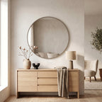 HOUSEVITAMIN RONDE WANDSPIEGEL METAAL TAUPE Ø85 CM