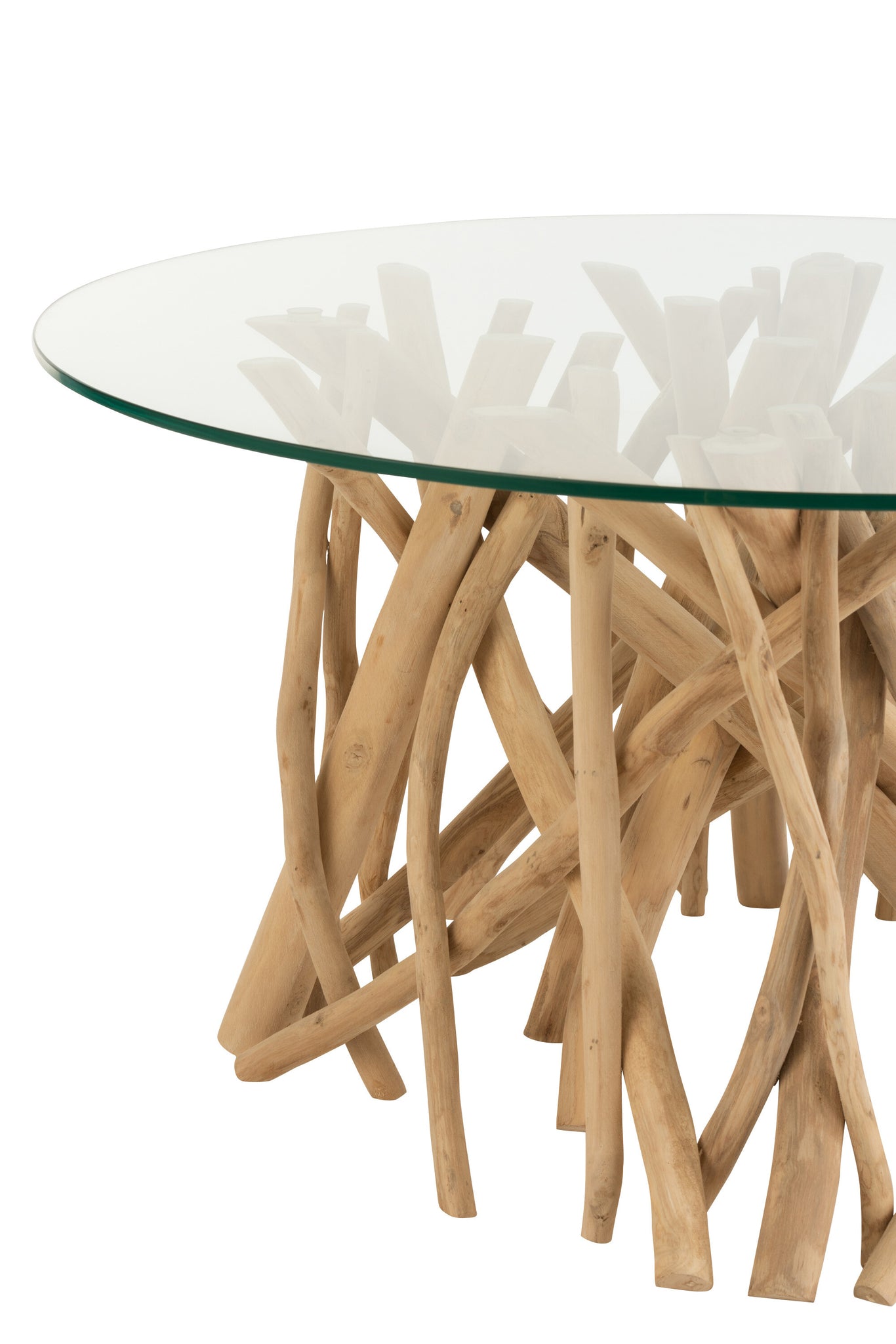 Salontafel Takken Teakhout Natuur/Glas - Tuincentrum Lopik