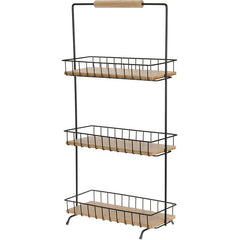 Excellent Houseware Keukenrek Met 3 Schappen - 58 Cm Hoog - Metaal En Bamboe