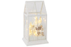 J-LINE LED-KERSTDORP GLAS/KUNSTSTOF WIT/GOUD KLEIN 33 CM