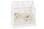 J-LINE LED KERSTDORP GLAS/KUNSTSTOF WIT/GOUD LARGE 33 CM