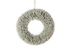 J-LINE KERSTKRANS SNOWY POLYETHYLEEN WIT/GROEN LARGE 45 CM