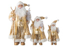 J-LINE KERSTMANFIGUUR KUNSTSTOF/STOF GOUD LARGE 90 CM