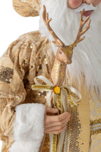 J-LINE KERSTMANFIGUUR KUNSTSTOF/STOF GOUD LARGE 90 CM