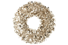 J-LINE KERSTKRANS SPARKLING ZILVER/BEIGE/CHAMPAGNE LARGE 75 CM