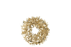 J-LINE KRANS PET/POLYSTYREEN BEIGE/GOUD/CHAMPAGNE KLEIN Ø46 CM