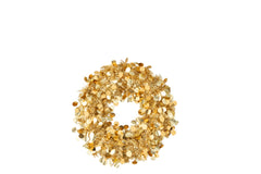 J-LINE KERSTKRANS SPARKLING POLYSTYREEN/PET GOUD KLEIN 46 CM