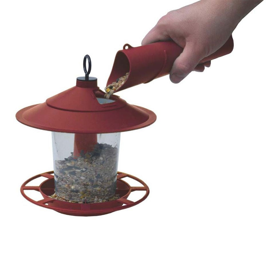 LANTAARN ZAAD EN NOTEN VOGELVOEDERHUISJE ROOD