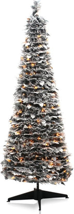 POP-UP KERSTBOOM 210 CM BESNEEUWD MET 300 WARM-WITTE LEDS