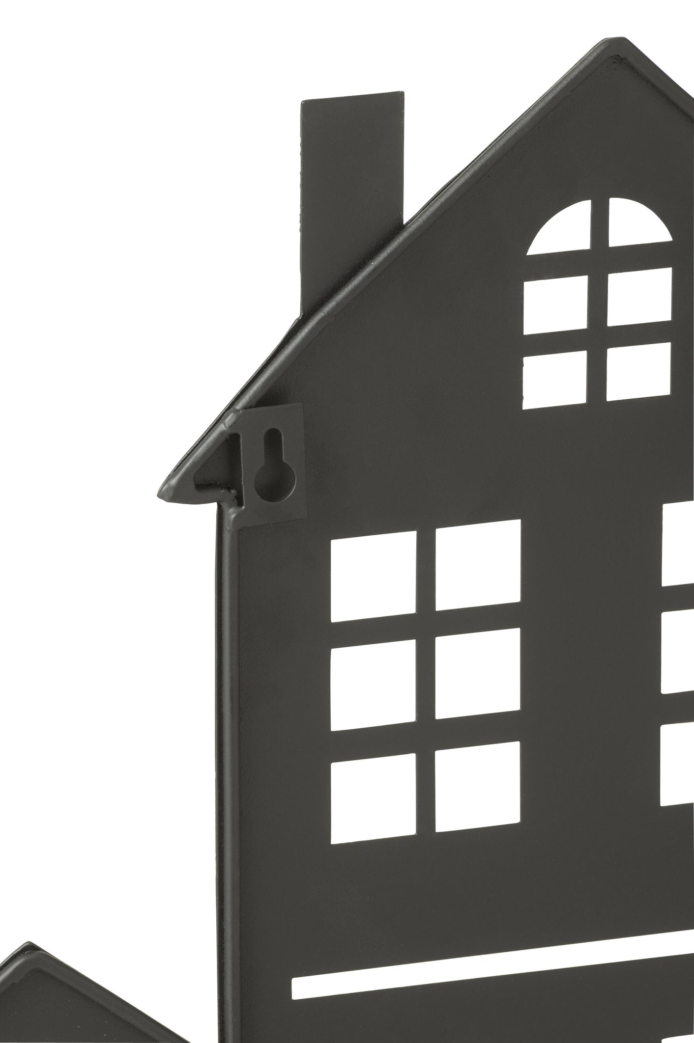 J-LINE WANDDECORATIE BLOEMPOT HUIS METAAL ZWART GROOT - Tuincentrum Lopik
