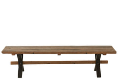 J-LINE BANK VINTAGE HOUT BRUIN 180 CM - Tuincentrum Lopik