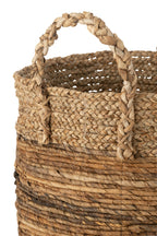 Set Of 3 Baskets Lucie Raffia Natural - Tuincentrum Lopik