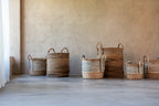 Set Of 3 Baskets Lucie Raffia Natural - Tuincentrum Lopik