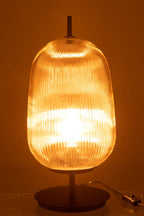 J-LINE TISCHLAMPE OASIS GELBES GLAS GROSS