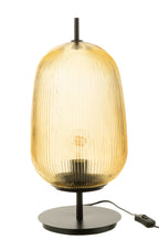 J-LINE TISCHLAMPE OASIS GELBES GLAS GROSS