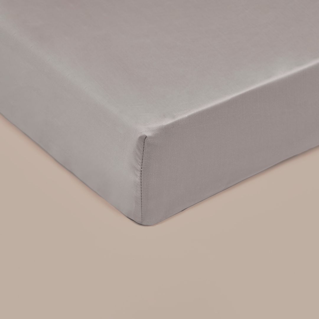 COCO & CICI TENCEL SATIN SPANNBETTTUCH TAUPE 200X210X35CM