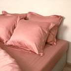 Coco & Cici - Tencel Sateen Hoeslaken 200 x 210 cm - 2 Persoons Beddengoed - Lyocell - Elastiek Rondom - Terra Roze - Extra Zacht - Tuincentrum Lopik