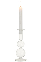 J-LINE KAARSENHOUDER 2 ORBS GLAS TRANSPARANT GROOT - Tuincentrum Lopik