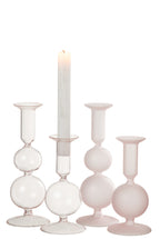 J-LINE KAARSENHOUDER 2 ORBS MAT/TRANSPARANT GLAS LICHTROZE SET VAN 2 - Tuincentrum Lopik
