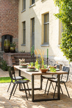Stoel hout/metaal zwart - Tuincentrum Lopik