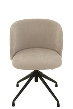 Stoel draaibaar en in hoogte verstelbaar, textiel beige