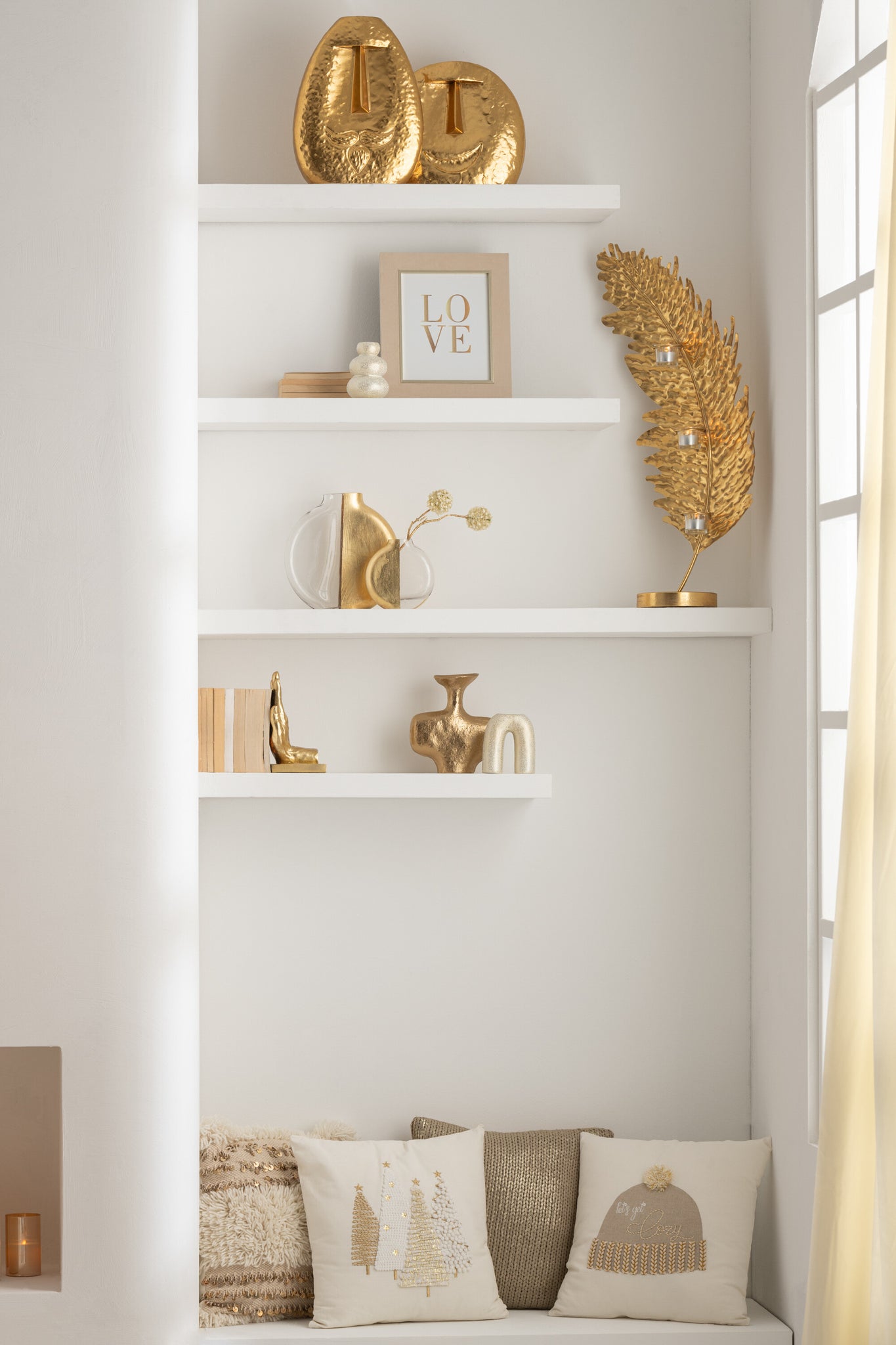 J-LINE BOEKSTEUN HANDEN POLY GOUD SET 2 - Tuincentrum Lopik
