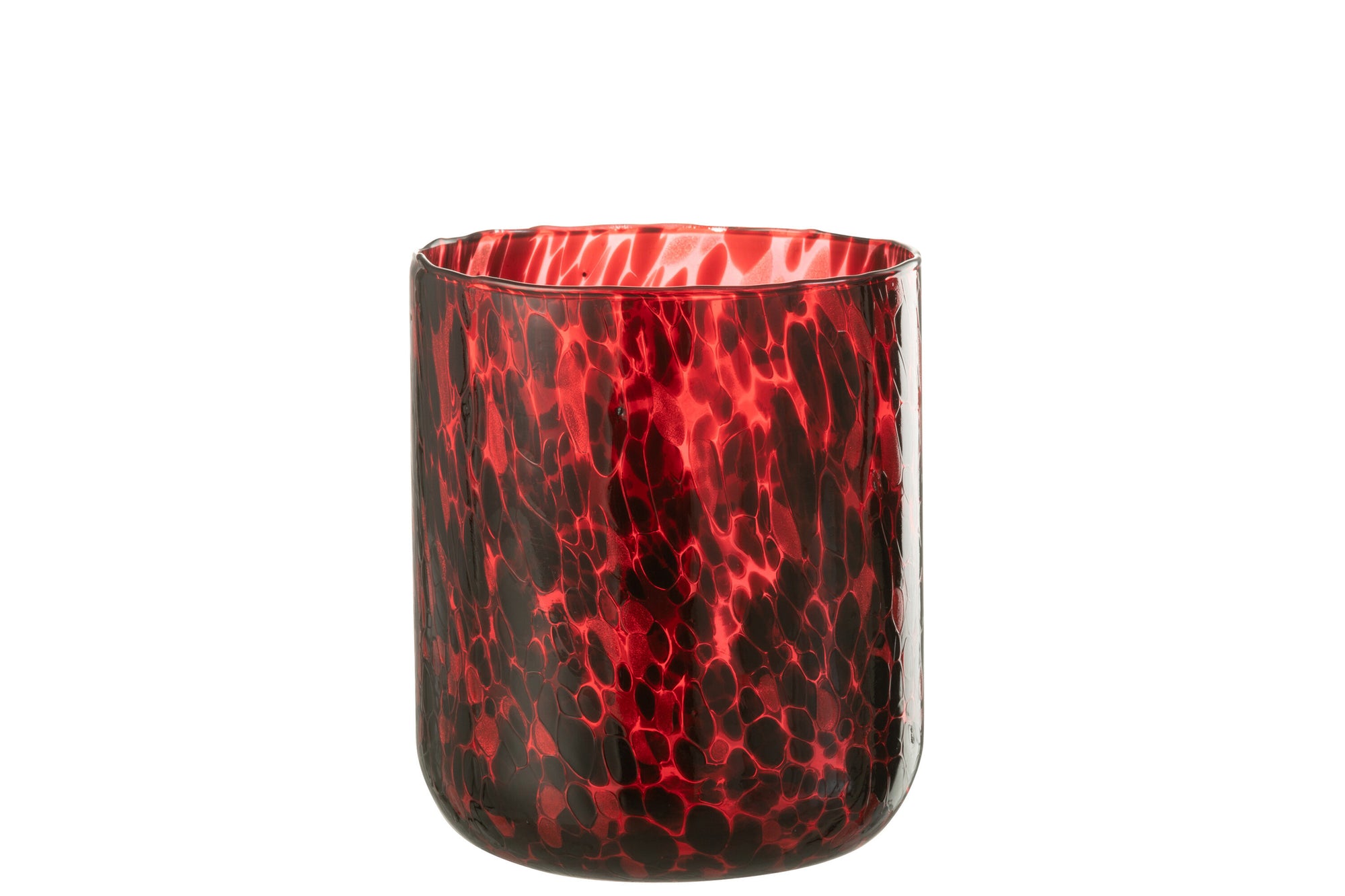 J-LINE HURRICANE SPOTTED GLASS RED/BLACK LARGE - Tuincentrum Lopik