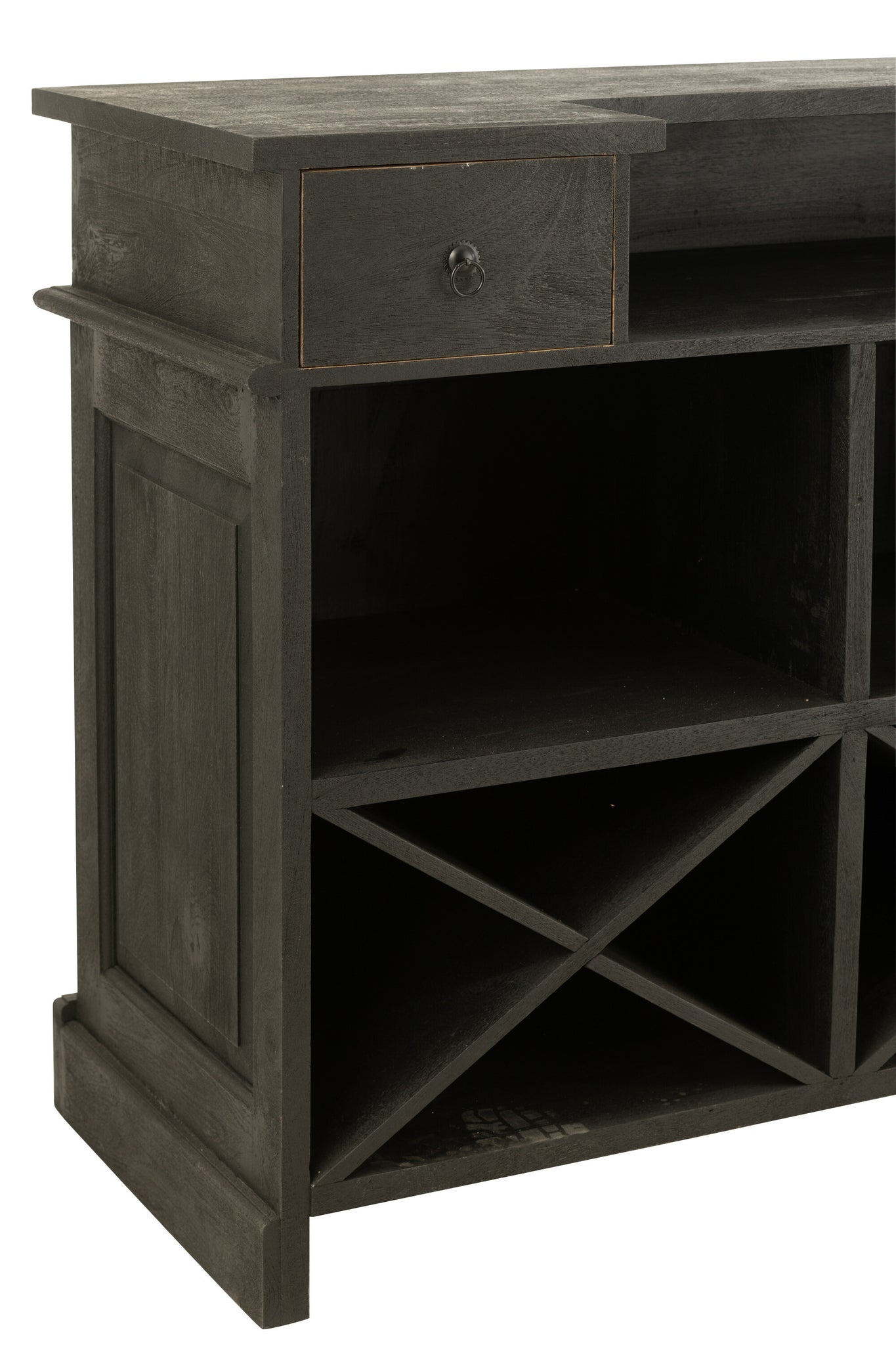 J-LINE BAR 2 LADES MANGOHOUT ZWART L180XB55XH106CM - Tuincentrum Lopik