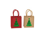 J-LINE KERSTTAS KERSTBOOM PAILLETTEN JUTE NATUREL/ROOD SET 2 - Tuincentrum Lopik