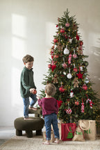J-LINE KERSTTAS KERSTBOOM PAILLETTEN JUTE NATUREL/ROOD SET 2 - Tuincentrum Lopik