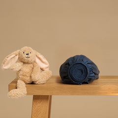 COCO & CICI KIDS TENCEL SATEEN HOESLAKEN DONKERBLAUW 70 X 145 CM