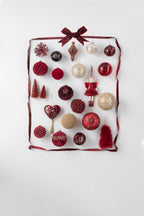 J-LINE DOOS VAN 6 KERSTBALLEN FLUWEEL ROOD KLEIN - Tuincentrum Lopik