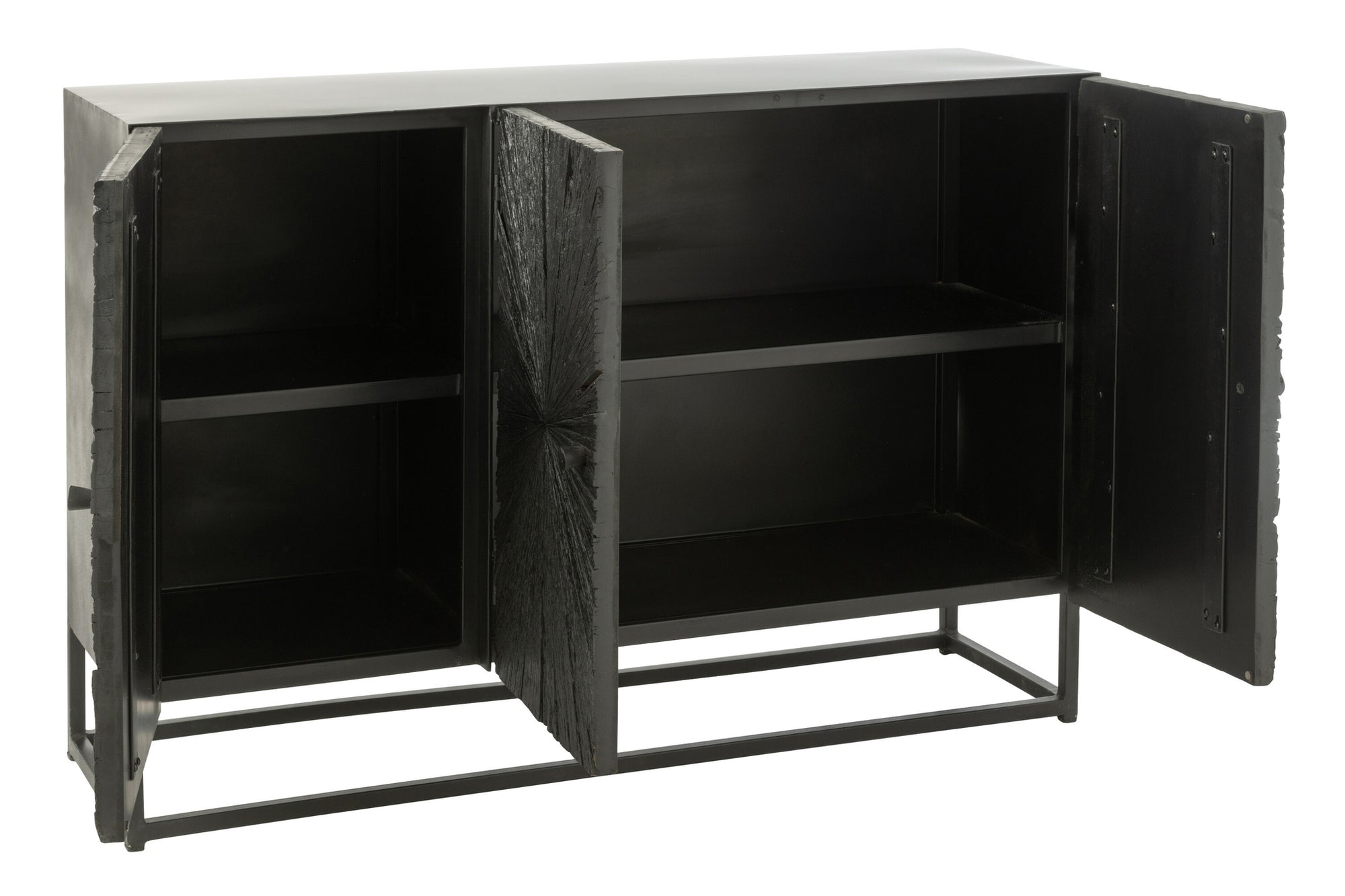 J-LINE DRESSOIR SHANIL HOUT/IJZER ZWART - Tuincentrum Lopik