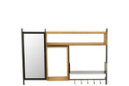 J-LINE WANDKAPSTOK MET SPIEGEL TINA DENNENHOUT/IJZER ZWART/NATUREL - 130 X 87 CM - Tuincentrum Lopik