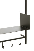 J-LINE WANDKAPSTOK MET SPIEGEL TINA DENNENHOUT/IJZER ZWART/NATUREL - 130 X 87 CM - Tuincentrum Lopik