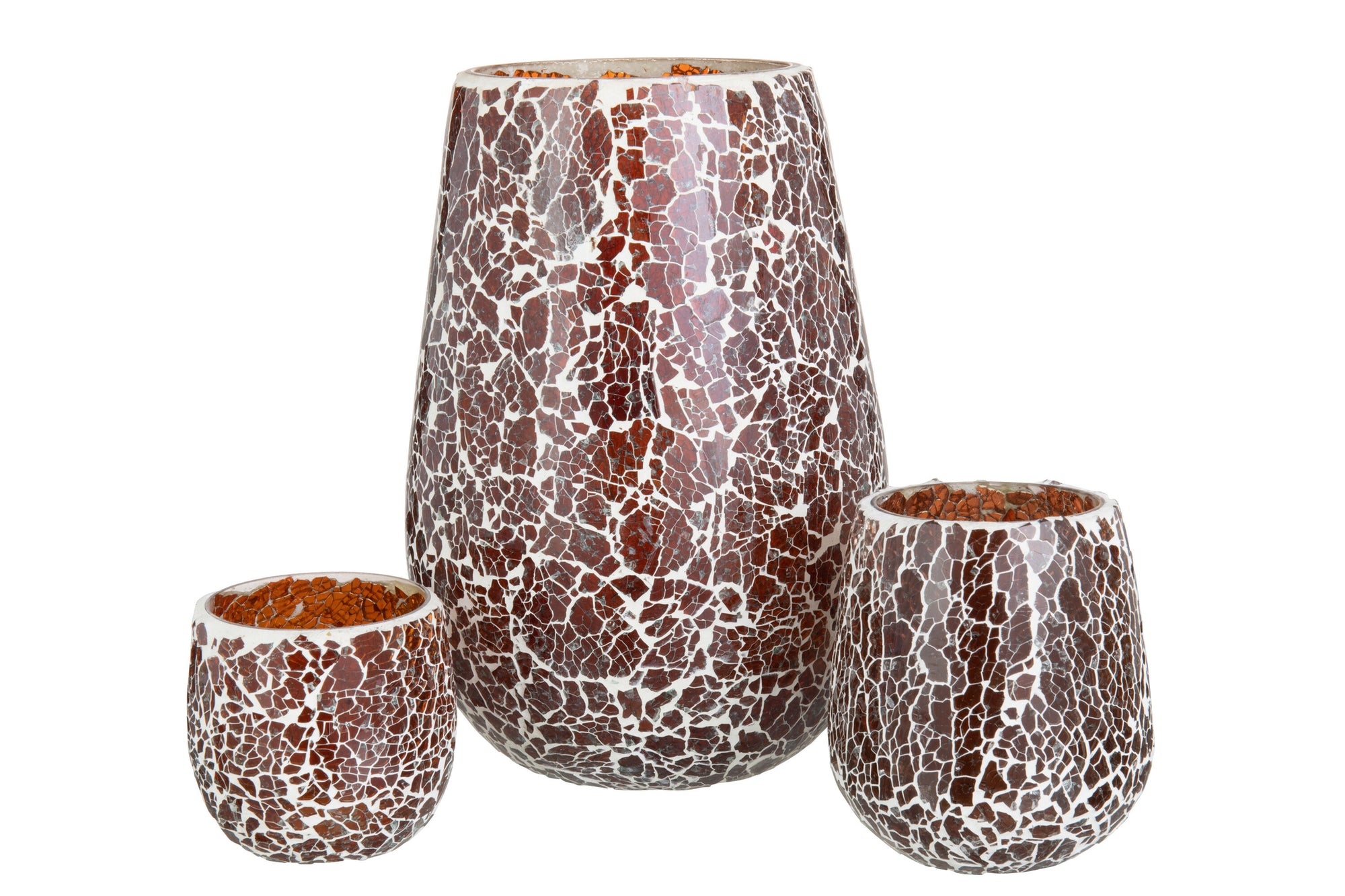 J-LINE KANDELAAR ALI GLAS BRUIN LARGE - Tuincentrum Lopik