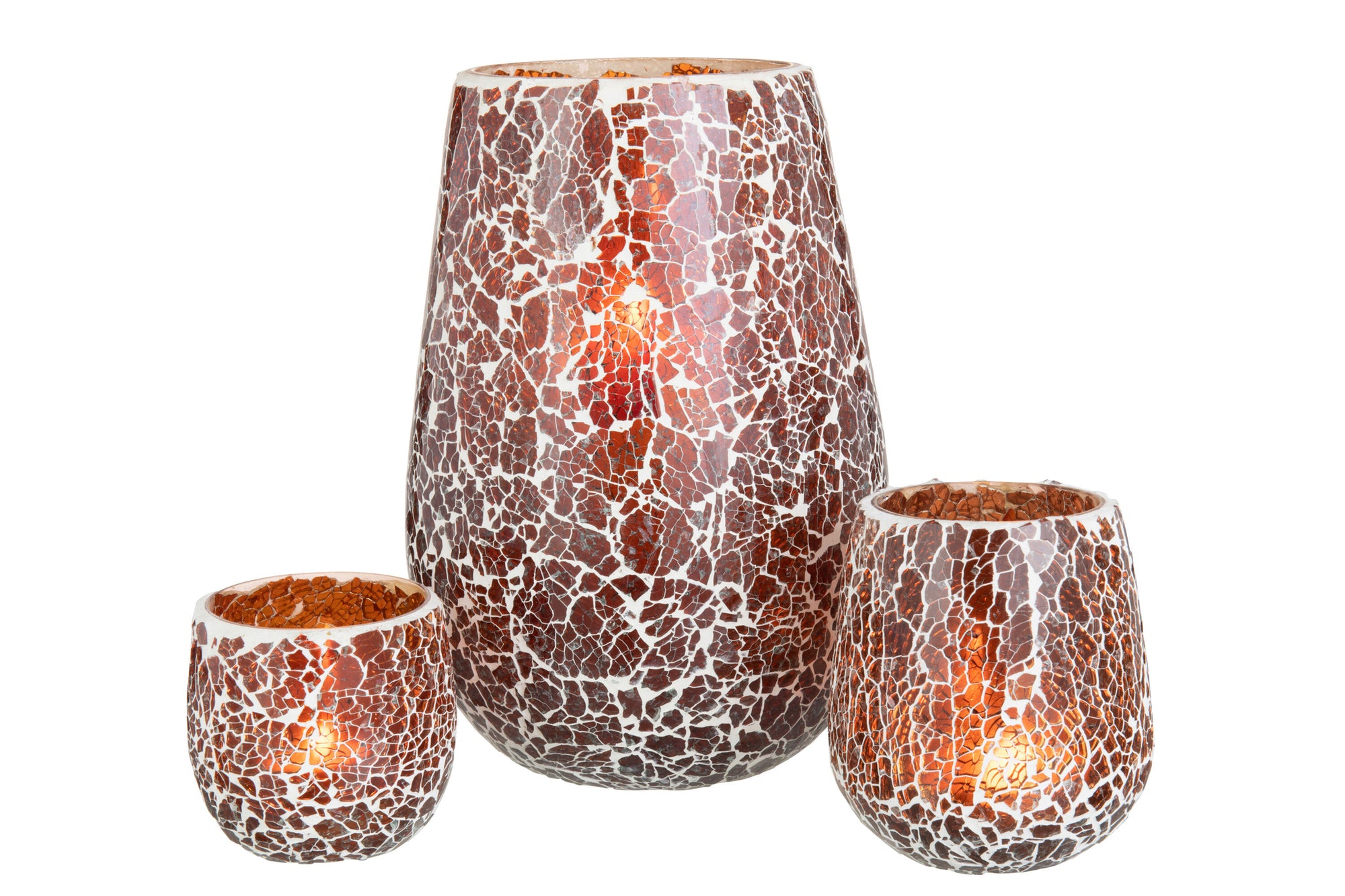 J-LINE KANDELAAR ALI GLAS BRUIN LARGE - Tuincentrum Lopik