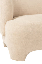 Sitzgelegenheit für 2/3 Personen, Strickstoff/Holz, weiß