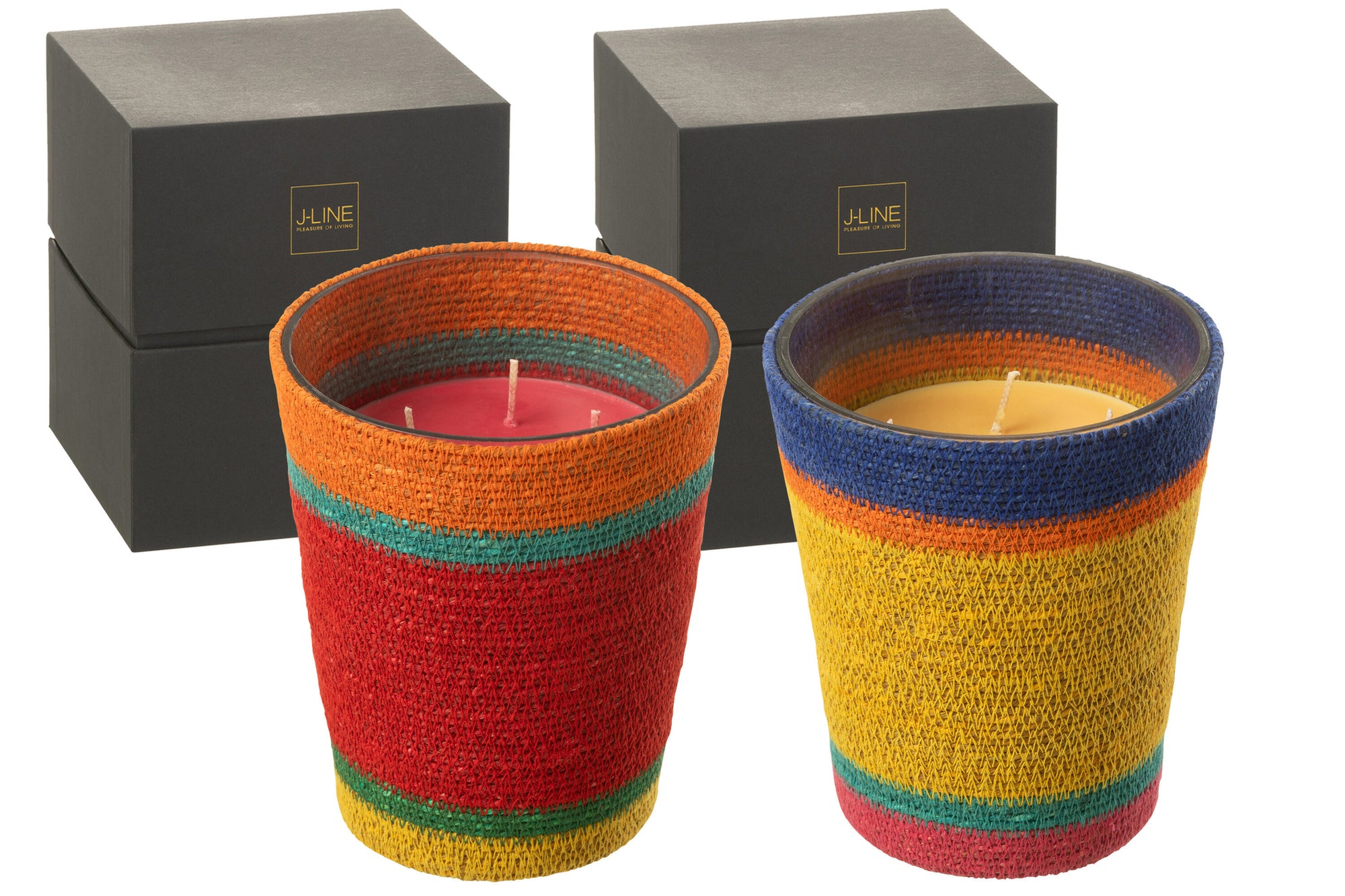 J-LINE GEURKAARS BASKET RED – WAX MIX LARGE 75H (SET VAN 2) - Tuincentrum Lopik