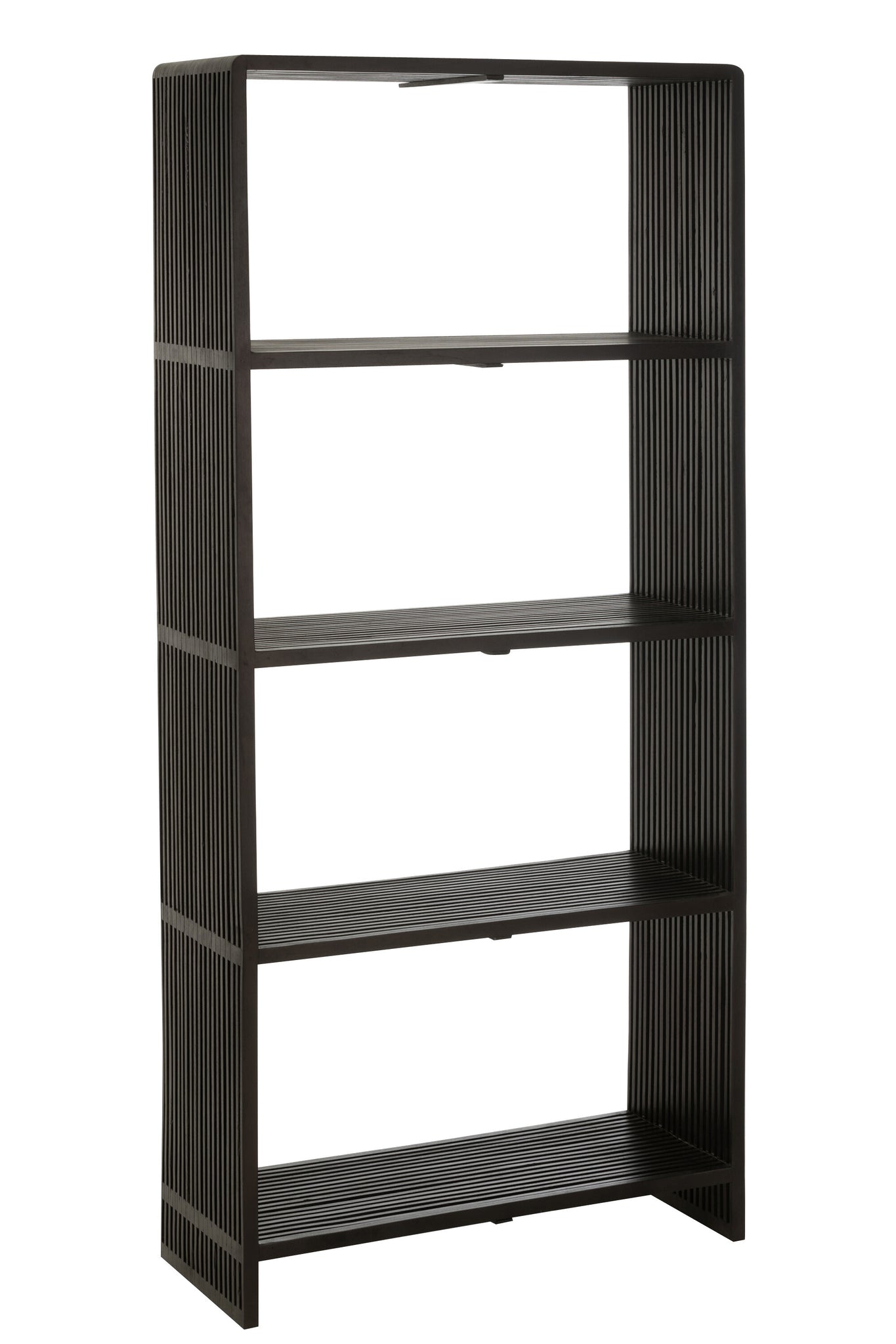J-LINE BOEKENKAST 4 PLANKEN GERECYCLED TEAK ZWART - Tuincentrum Lopik