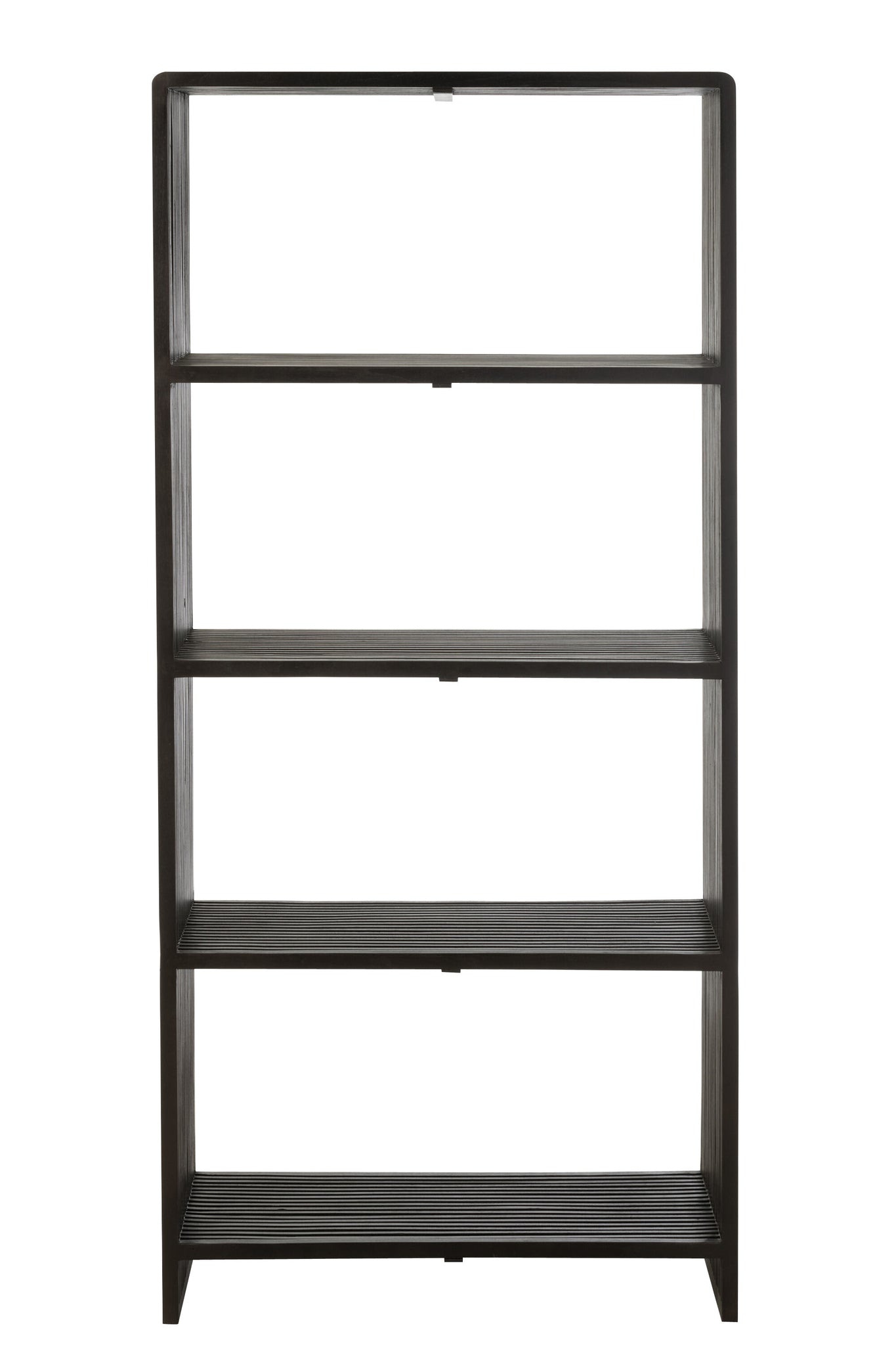 J-LINE BOEKENKAST 4 PLANKEN GERECYCLED TEAK ZWART - Tuincentrum Lopik