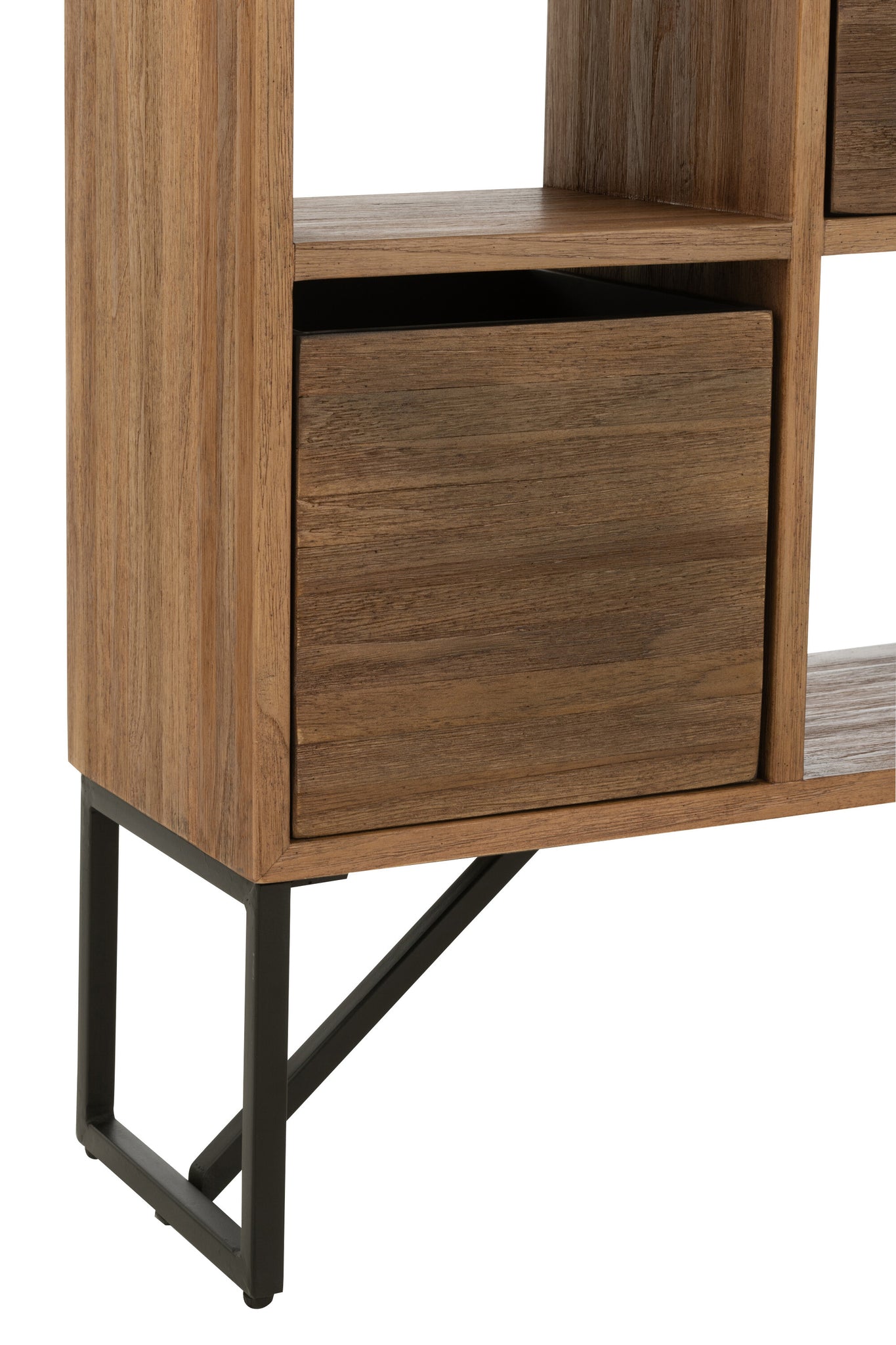 J-LINE KAST MET LADES GERECYCLED TEAK NATUREL - Tuincentrum Lopik