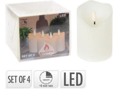 Led Kaarsen 5X7 Cm - Set  Van 4 - Met Timer