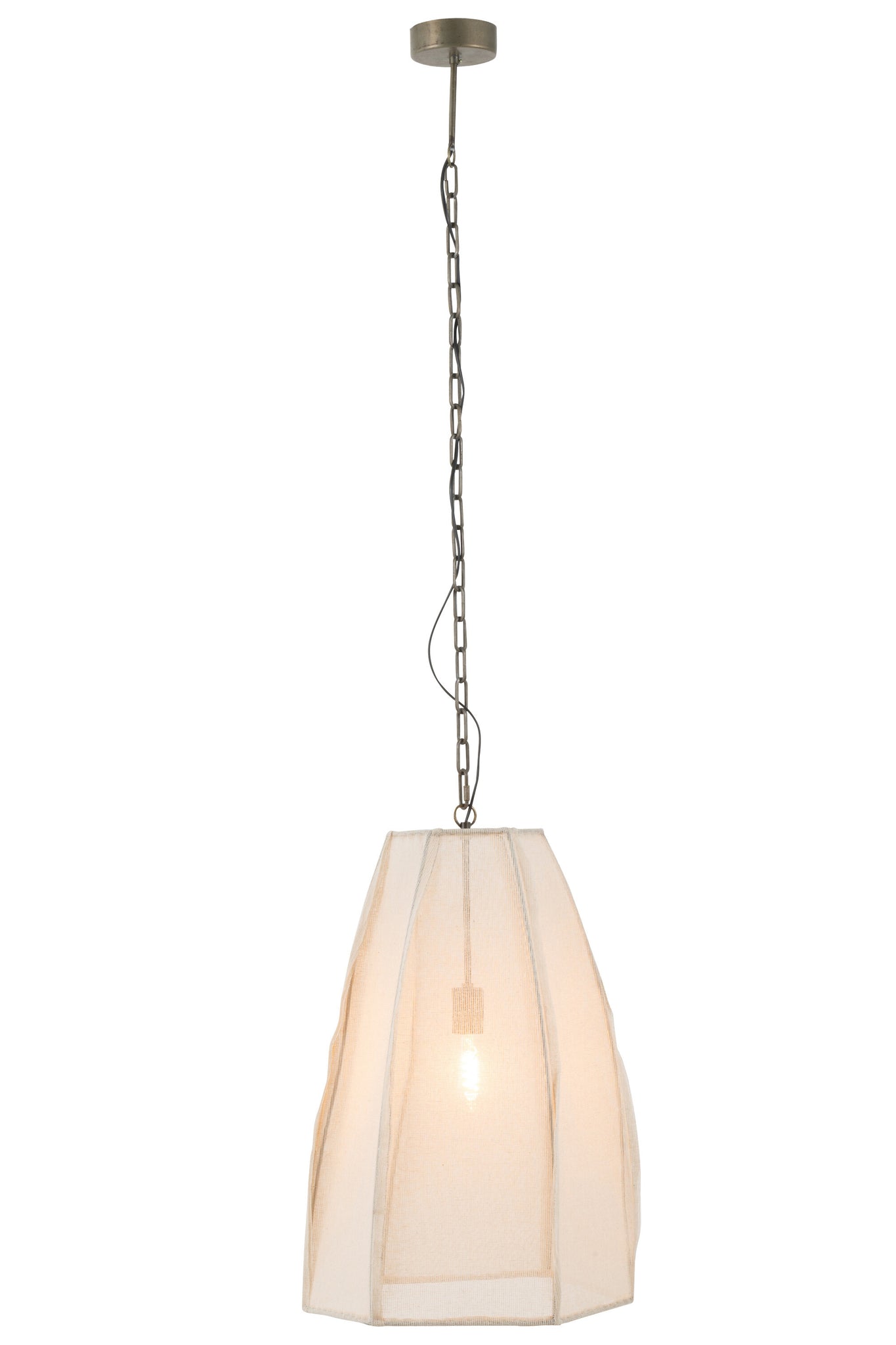 J-LINE PLAFONDLAMP PEER LINNEN/IJZER WIT GROOT - Tuincentrum Lopik