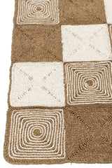 J-LINE VLOERKLEED SQUARES/SPIRALS KUNSTSTOF WIT 122 X 153 CM