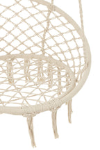 J-LINE HANGSTOEL MACRAMÉ MET KWASTJES POLYESTER BEIGE - Tuincentrum Lopik