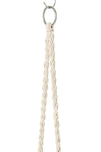 J-LINE HANGSTOEL MACRAMÉ MET KWASTJES POLYESTER BEIGE - Tuincentrum Lopik