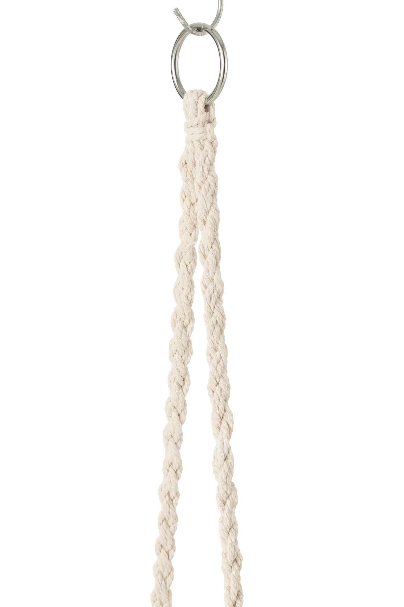 J-LINE HANGSTOEL MACRAMÉ MET KWASTJES POLYESTER BEIGE - Tuincentrum Lopik